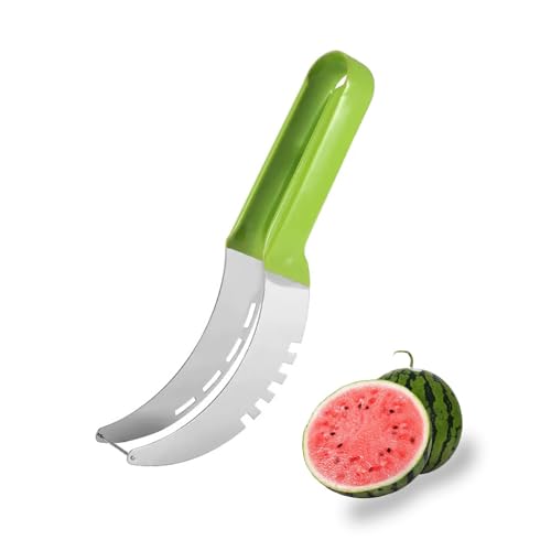 Wassermelonen Schneider, Watermelon Cutter Slicer, Edelstahl Safe Wassermelone Messer, Spaß Obst Salat Melone Cutter für Küche Gadget von Lnjya