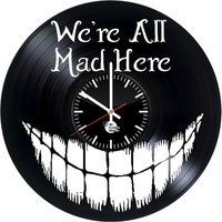 Trendige Wanduhr - We Are All Mad Here Film Inspirierte Wanddekoration Schallplatte Ausschneideuhr Man Cave Wanddeko Neues Haus Geschenk von LnkGift
