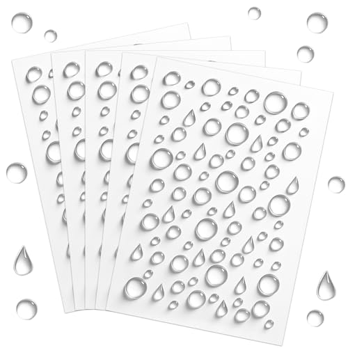 Lnngub 810 Stück/5 Blätter Klare Wassertropfen Aufkleber, Selbstklebende Simulierte Tautropfen Holografische Tautropfen Wassertropfen Aufkleber für DIY Bastelarbeiten Scrapbooking Kartenherstellung Lnngub 810 Stück/5 Blätter Klare Wassertropfen Aufkleber, Selbstklebende Simulierte Tautropfen Holografische Tautropfen Wassertropfen Aufkleber für DIY Bastelarbeiten Scrapbooking Kartenherstellung von Lnngub