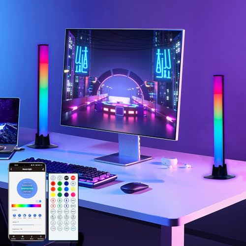 Lnopever Smart LED Lightbar,32.5cm RGB IC Lightbar, TV Hintergrundbeleuchtung Ambient Sync mit Musik und APP Steuerung,Bluetooth-Verbindung mit Fernbedienung, 8 Dynamische Modi für Gaming, PC, TV von Lnopever