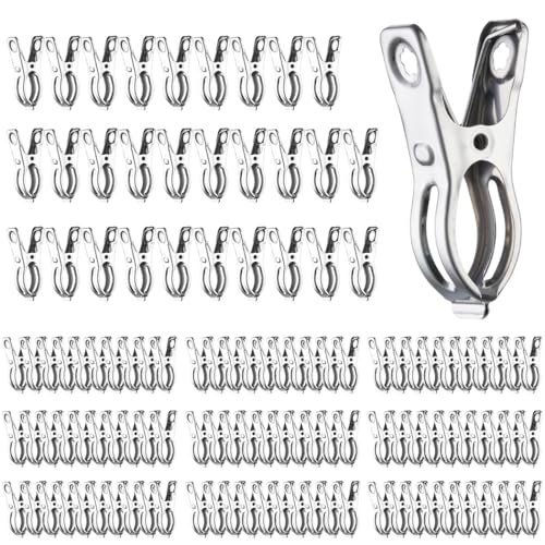 120 Stück Gartenclips, Edelstahl-Clips mit 3,1 cm Öffnung, Gewächshaus-Clips, Reifenklemmen für Schattentuch oder Pflanzenabdeckungsnetz, griffig, robust, Gewächshauszubehör von Lnrueg