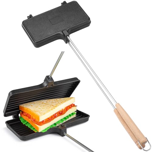 Lnrueg Doppelkucheneisen für Camping, Campfire Sandwich Maker, Aluminium, Schwarz, Klassisch von Lnrueg