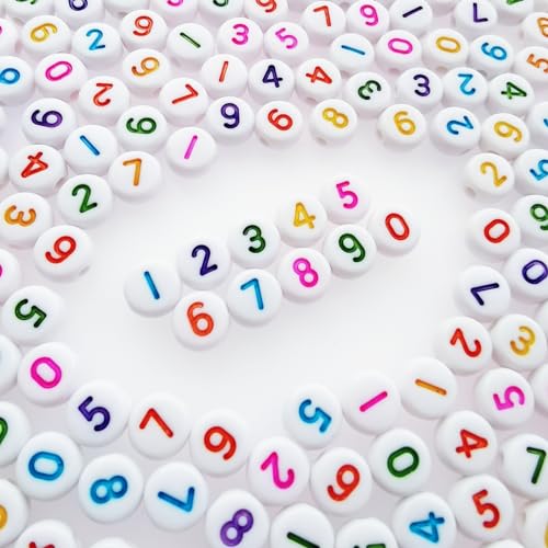 Lnvision Zahlenperlen 500 Stück 0 bis 9 Acryl Zahlen Perlen Bunt Rund 7x4mm Spacer Perlen für Schmuck DIY Basteln Lnvision Zahlenperlen 500 Stück 0 bis 9 Acryl Zahlen Perlen Bunt Rund 7x4mm Spacer Perlen für Schmuck DIY Basteln von Lnvision