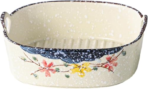 Lnwwrv Backblech aus Keramik für Backöfen, geschichtetes Backblech mit Griffen, zum Kochen und für den täglichen Gebrauch, B von Lnwwrv