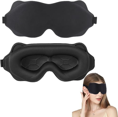 Lnwwrv Männer und Frauen Schlafmasken, Null Augen Druck, Ultra weich und bequem, Schlafmasken für Schlaf, Nickerchen, Meditation und Reisen,Schwarz von Lnwwrv