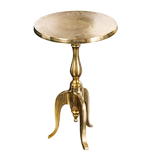 Barock Tisch Couchtisch Beistelltisch BAROCKTISCH RUND IN Gold Aluminium ANTIK Look BAROCK Stil REPRO HÖHE 55cm von Lnxp