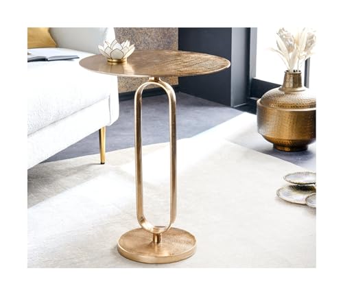 Barock Tisch Couchtisch Beistelltisch BAROCKTISCH RUND IN Gold Aluminium ANTIK Look BAROCK Stil REPRO HÖHE 60cm von Lnxp