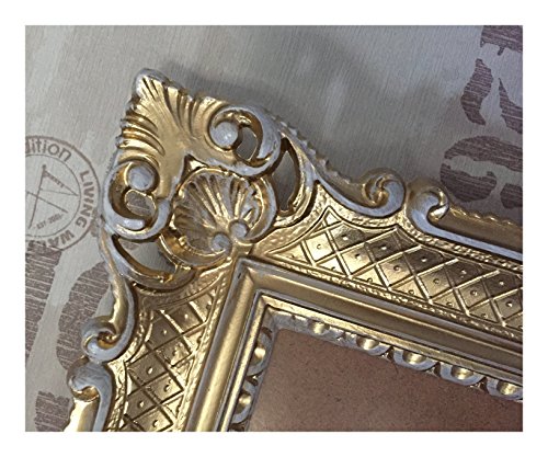 Lnxp Bilderrahmen Gold-Weiß 90x70 cm ohne Glas Hochzeitsrahmen Selfie Fotorahmen Foto Requisiten Rahmen Antik Barock Rokoko Repro Shabby Chic RENAISSANCE JUGENDSTIL RETRO DESIGN LUXURIÖS 58R von Lnxp