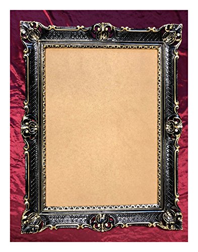 Bilderrahmen Schwarz-Gold 90x70 cm ohne Glasscheibe Hochzeitsrahmen Selfie Fotorahmen Foto Requisiten Rahmen Antik Barock Rokoko Repro Shabby Chic RENAISSANCE JUGENDSTIL RETRO DESIGN PRUNKVOLL 58R von Lnxp