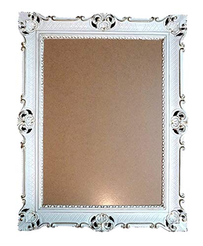 Lnxp Bilderrahmen Weiß-Gold Dualcolor 90x70 cm ohne Hochzeitsrahmen Selfie Fotorahmen Foto Requisiten Rahmen Antik Barock Rokoko Repro Shabby Chic RENAISSANCE JUGENDSTIL RETRO DESIGN PRUNKVOLL 58R von Lnxp