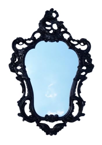 Lnxp EXKLUSIVER WANDSPIEGEL BAROCKSPIEGEL ANTIK BAROCK Rokoko REPRO Spiegel SCHWARZ 50X76 WANDDEKO 118SP von Lnxp