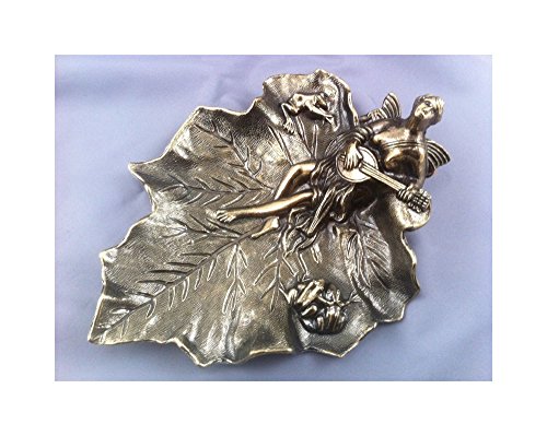 Frau mit Mandolin Mandoline auf dem Weinlaub Barock Antik Repro Jugendstil Antikgold Deko Aschenbecher Neu von Lnxp