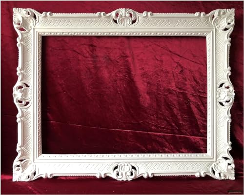 Lnxp Antik Bilderrahmen Weiß 90x70 cm ohne Glas Hochzeitsrahmen Selfie Fotorahmen Foto Requisiten Rahmen Antik Barock 58R von Lnxp