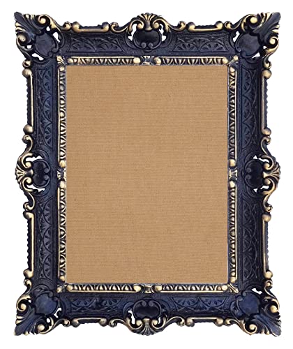 Lnxp BILDERRAHMEN BAROCKRAHMEN mit Glas 56x46cm RECHTECKIG REPRO Bilder für 30x40cm oder 40x30 cm BAROCK ANTIK (Schwarz Gold Dualcolor) 50TR von Lnxp