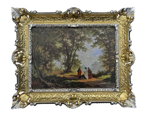 Lnxp Gemälde Jesus Christus Ikonen Heiligenbild mit Rahmen 56x46 cm Religiöse Bilder der Sohn Gottes (Gold-Silber) 50B von Lnxp