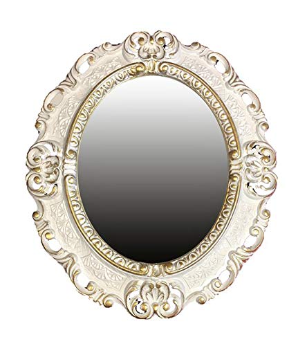 Lnxp OVAL WEIß-Gold WANDSPIEGEL Spiegel Dualcolor REPRO 45x38 ANTIK BAROCK Rokoko REPLIKATE NOSTALGISCH Renaissance BAROCKSTIL W-G 46SP von Lnxp