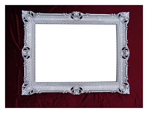 Lnxp WANDSPIEGEL BAROCKSPIEGEL Spiegel IN Silber 90x70 cm ANTIK BAROCK Rokoko Shabby CHIC Renaissance JUGENDSTIL Retro Design MIT ORNAMENTVERZIEHRUNGEN LUXURIÖS PRUNKVOLL 58SP von Lnxp
