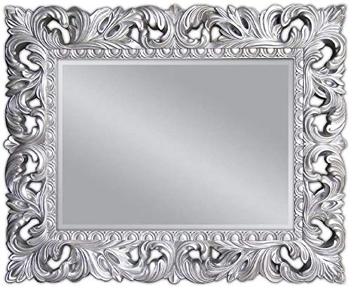 Lnxp Wandspiegel 100x80 cm in Silber Antik Barock Repro Shabby Vintage Glamour Spiegel Woe von Lnxp
