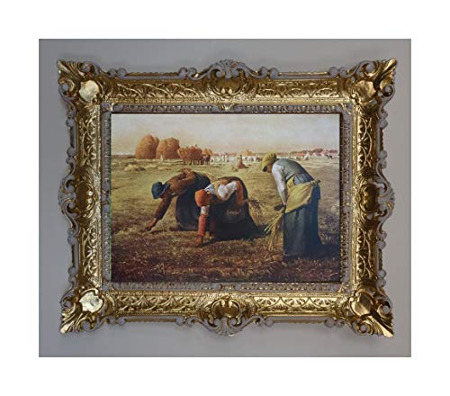 Lnxp Wunderschönes Bild Feldarbeiter Heu Schober Stroh 56x46cm Gemälde Bilder Barock Mix (Gold-Weiß) 50B von Lnxp