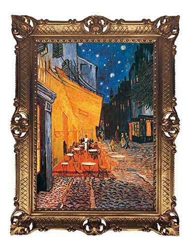 Lnxp Wunderschönes Gemälde 70x90 cm Künstler; V. Van Gogh Cafe bei Nacht Bild Bilder Barock Rahmen Antik Repro Renaissance 58B von Lnxp