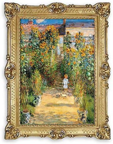 Lnxp Wunderschönes Gemälde 90x70 cm Künstler; C.Monet ´ Der Garten des Künstlers in vetheuil 1880 Bild Bilder Barock Rahmen Antik Repro Renaissance 3058B von Lnxp