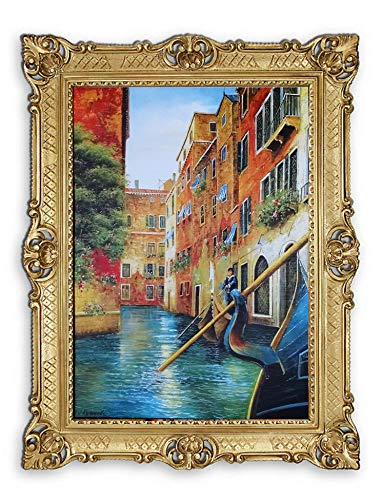 Lnxp Wunderschönes Gemälde Kanal in VENEDIG by S. Raimondo Boot Boote Schiff Schiffe Strand Meer Schiffsbild Bild Segelschiff Segelboot Wellen Maritime 90x70 cm Bilder Barock Antik Repro 58B von Lnxp