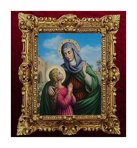 REPRO GEMÄLDE SANT ANNA MARIA IKONEN BILDER ANTIK BAROCK LOOK 45x38cm HEILIEGE BILDER 48B von Lnxp