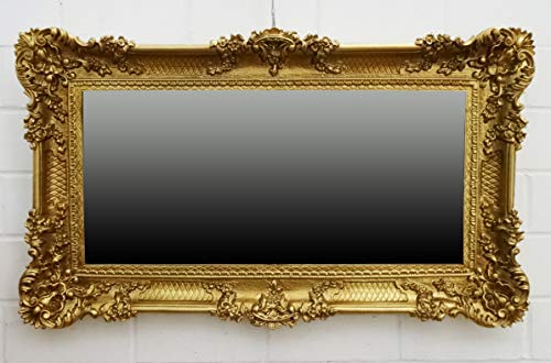 Lnxp WANDSPIEGEL ZEITLOS BAROCKSPIEGEL Spiegel Gold 96x57 ANTIK BAROCK CHIC Renaissance JUGENDSTIL Retro Design MIT ORNAMENTVERZIEHRUNGEN LUXURIÖS PRUNKVOLL 75SP von Lnxp
