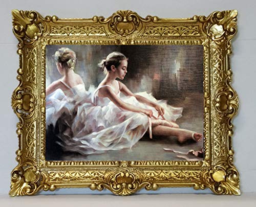 Lnxp Wunderschönes Gemälde 56x46 cm Ballerina Ballett Balletttänzerin Bild mit Rahmen arock Antik Repro 50B von Lnxp