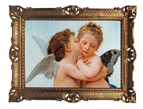 Wunderschönes Gemälde 90x70 cm - Amor- und Psyche-Kinder - Detail - W. Bouguereau – Bild Bilder Barock Rahmen Antik Renaissance als Gemälde Sakrale Kunst 58B von Lnxp