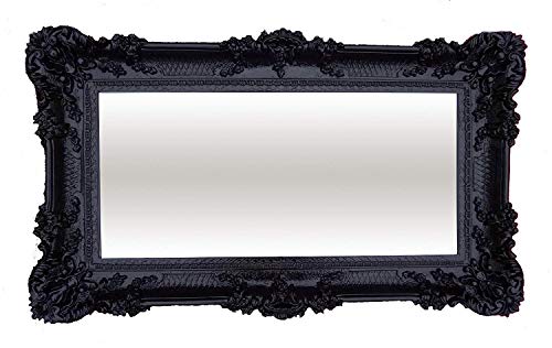 XXL Barockspiegel Wandspiegel Schwarz 96x57cm Antik Barock Rokoko Wanddeko Luxuriös Retro Look NEU 75SP von Lnxp