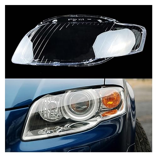 LOKORI Auto Front Scheinwerfer Glas Scheinwerfer transparent lampenschirm Lampe Shell Scheinwerfer Abdeckung für Audi A4 B7 2006 2007 2008,A-Left von LoKori