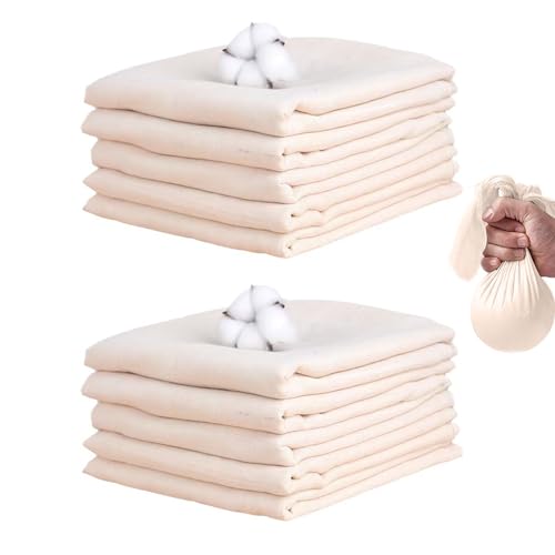 10 Stück Passiertuch, 50x50cm Käsetuch, Grad 100 Reine Baumwolle Wiederverwendbar, Ungebleichte Seihtuch Cheesecloth Filtertuch für Abseihen von Flüssigkeiten, Käse Machen 10 Stück Passiertuch, 50x50cm Käsetuch, Grad 100 Reine Baumwolle Wiederverwendbar, Ungebleichte Seihtuch Cheesecloth Filtertuch für Abseihen von Flüssigkeiten, Käse Machen von LoNinLoAn