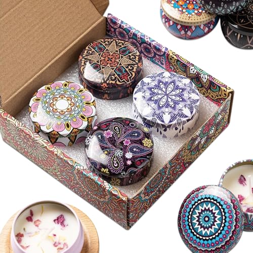 4 Stück Duftkerzen Geschenk für Frauen, Rituals Geschenkset, Aromatherapie Kerzen Set, 4 * 75g Natürliches Sojawachs Kerze Geschenkset für Weihnachten, Valentinstag, Jubiläum, Muttertag 4 Stück Duftkerzen Geschenk für Frauen, Rituals Geschenkset, Aromatherapie Kerzen Set, 4 * 75g Natürliches Sojawachs Kerze Geschenkset für Weihnachten, Valentinstag, Jubiläum, Muttertag von LoNinLoAn