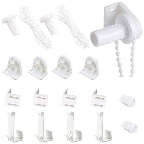 Rollo Halterung Fenster, 2 Set Rollo Klemmfix Halterung, 17mm Ohne Bohren Ersatzteile Rollso Doppelrollo Klemmhalter für Verdunkelungsrollo Seitenzugrollo Ohne Bohren Doppelrollo(Weiß) von LoNinLoAn