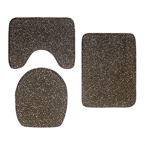 LORIER Glänzende Multicolor Toilette Sitzbezug 3 Stück Set Badezimmer Rutschfeste Boden Matte Duschraum Dekoration Teppich Flanell Absorbierende Fußmatte Toilleten Sitz (Color : Style3) von LoRier