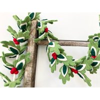 Filz Weihnachtsgirlande. Stechpalmen-Girlande. Filzblatt-Girlande. 6 Ft von LoaLyInc