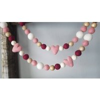 Filz-Herz-Girlande - Blush, Gold & Weinrot 1, 5M Valentinstag Filz-Herz-Girlande - Blush, Gold & Weinrot 1, 5M Valentinstag von LoaLyInc