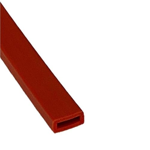 1 m rechteckiger Silikon-Dichtungsstreifen for Türen, rot, transparent, grau, Hohlrohr for Kantenschutz, 1 Stück(12x7x1.5mm) von Loacea