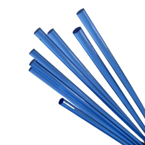 10 Stück Acrylstäbe, Durchmesser 5 mm, hochtransparente Acryl-Rundstäbe, harte Stäbe for Tortenaufsätze(Blue,5x250mm) von Loacea