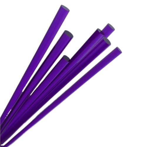 10 Stück Acrylstäbe, Durchmesser 5 mm, hochtransparente Acryl-Rundstäbe, harte Stäbe for Tortenaufsätze(Purple,5x200mm) von Loacea