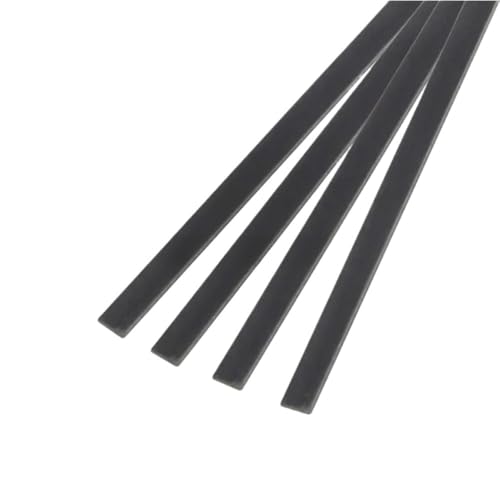 4 Stück Carbonfaser-Stangenstreifen in fester, flacher Form, 500 mm, pultrudiertes Design for Modell- und Heimwerkerprojekte(1x5x500mm) von Loacea