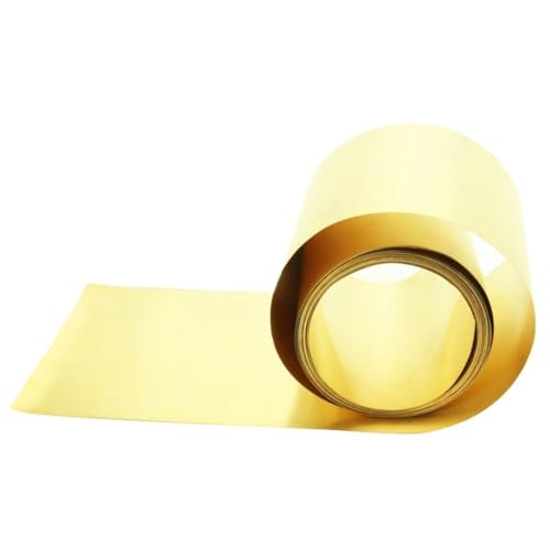 Loacea Gelbe Messingfolie, 0,1–1 mm, superdünner Bastelstreifen, 1 Meter H62-Blechspule for Elektrik, 1 Stück(30MMx0.15MM) von Loacea