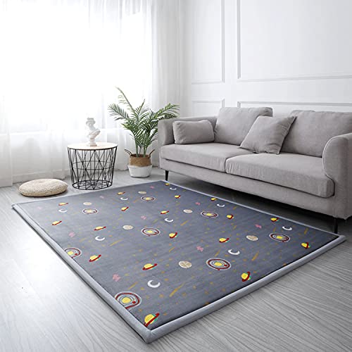 Loartee Korallenrote Teppich,Samtmatte,als Krabbeldecke fürs Baby,Sternenhimmel Teppiche von Loartee