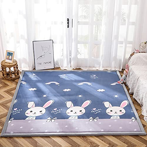 Loartee Teppich Für Kinderzimmer,als Krabbeldecke fürs Kind,3cm Dicker korallenrote Samtmatte Kinderteppich von Loartee