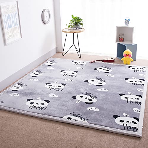 Loartee korallen Samtmatte, Teppich, als Krabbeldecke fürs Kind, Yogamatte und Übungsauflage geeignet, Panda, 200 * 220cm von Loartee