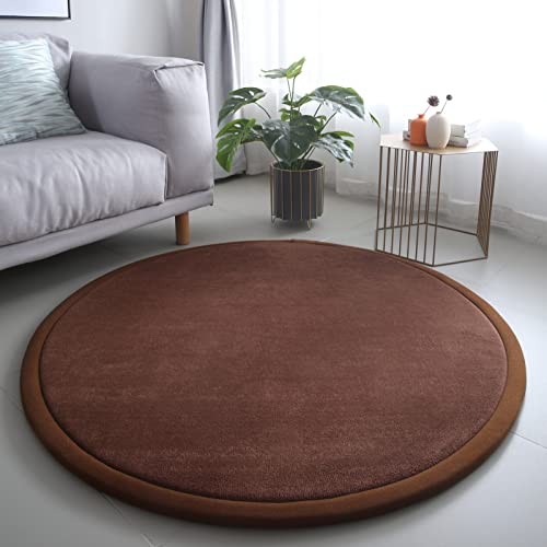 Loartee korallenrote Samtmatte Teppich Rund, als Krabbeldecke fürs Kind,2,5cm Dicker Kinderteppich,Kaffee,140cm Loartee korallenrote Samtmatte Teppich Rund, als Krabbeldecke fürs Kind,2,5cm Dicker Kinderteppich,Kaffee,140cm von Loartee