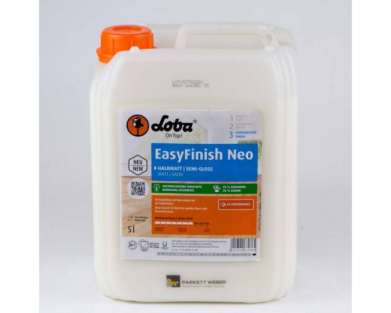 Loba Treppen- und Parkettlack Loba EasyFinish Neo Parkettlack halbmatt 5 Liter von Loba