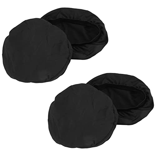 Lobamop 4 Pack Runde Barhocker Abdeckungen - Super Weiche und Waschbare Elastische Kissen Bezug für Bar 12-14 Stuhl Schwarz von Lobamop
