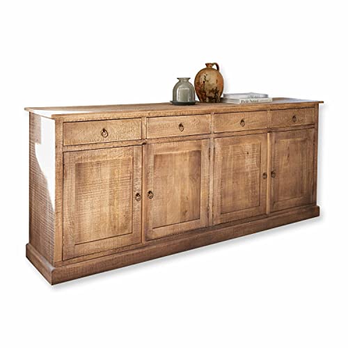 Loberon Kommode Brasmelin, Mangoholz, MDF, Eisen, H/B/T ca. 85/195/45 cm, antikbraun von Loberon